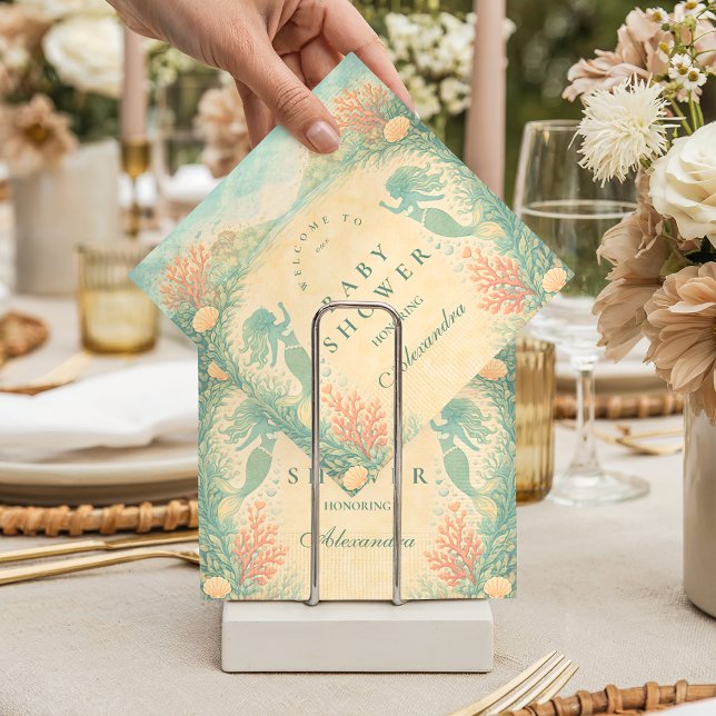 Enchanted Mermaid Lagoon Baby Shower Serviette (Von Creator hochgeladen)