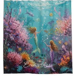 Enchanted Mermaid Underwater Scene Duschvorhang