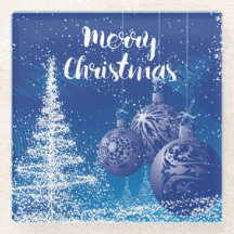 Enchanted Midnight Blue & White Frohe Weihnachten