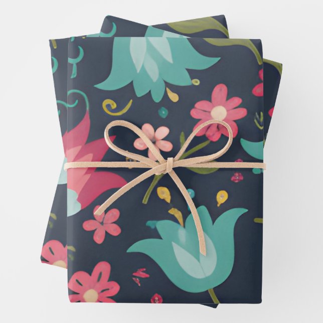 Enchanted Midnight Garden Bell Flower Geschenkpapier Set (Beispiel)