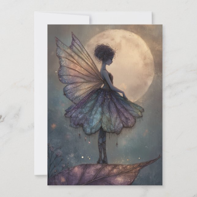 Enchanted Moonlight Fairy Watercolor Fantasy Einladung (Vorderseite)