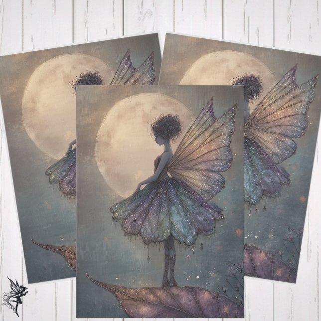 Enchanted Moonlight Fairy Watercolor Fantasy Seidenpapier (Von Creator hochgeladen)