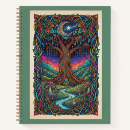 Enchanted Moonlit Tree of Life Zentangle Journal Notizbuch