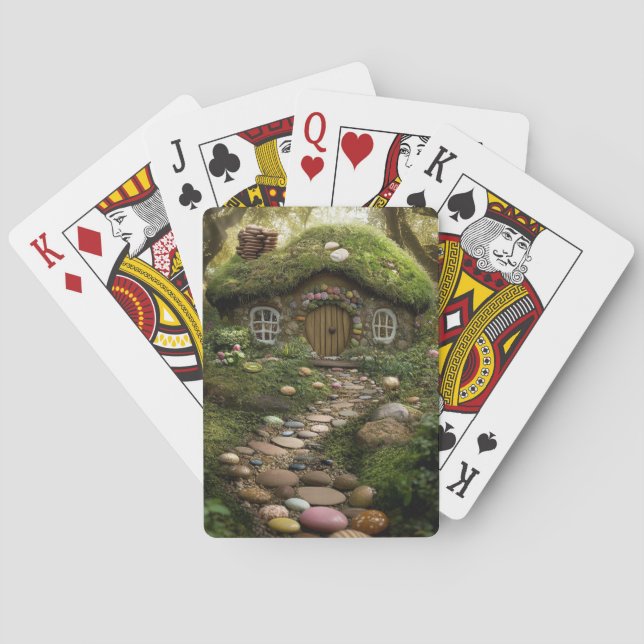Enchanted Moss-Top Candy Cottage Playing Cards Spielkarten (Rückseite)