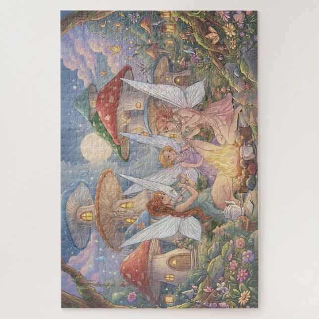 Enchanted Mushroom Forest Fairies Jigsaw Puzzle (Vertikal)