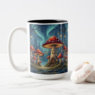 Enchanted Mushroom Glow Mug – Magical Fairy Fores Zweifarbige Tasse