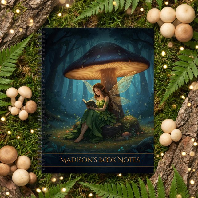 Enchanted Night Fairy Reading a Book Notebook Notizbuch (Von Creator hochgeladen)