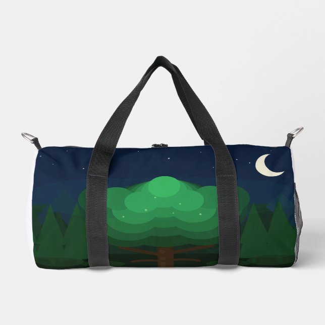Enchanted Night Forest Duffel Bag | Moonlit Tree N Duffle Bag (Vorderseite)