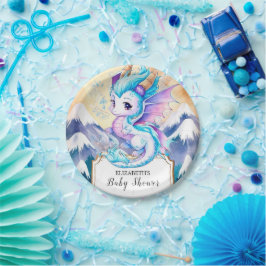 Enchanted Pastel Dragon Baby Shower Pappteller