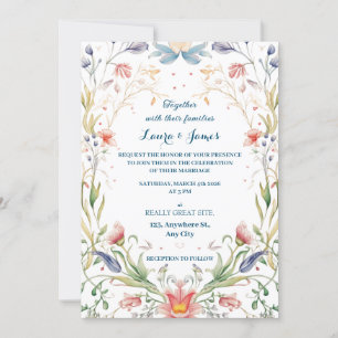 Enchanted Pastel watercolor Floral Garden Wedding Einladung