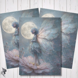 Enchanted Pink Fairy Watercolor Fantasy Decoupage Seidenpapier