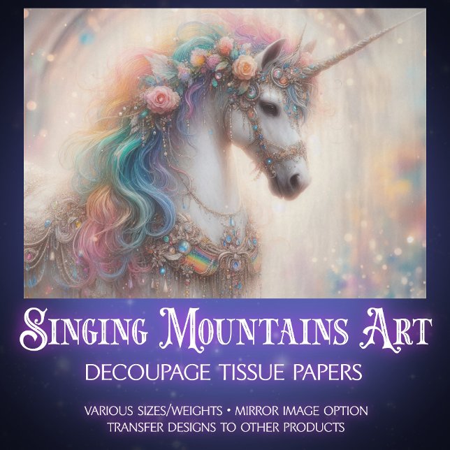 Enchanted Rainbow Unicorn Craft Decoupage  Seidenpapier (Von Creator hochgeladen)