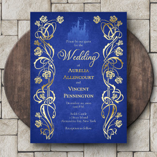 Enchanted Rose Castle Wedding Folieneinladung