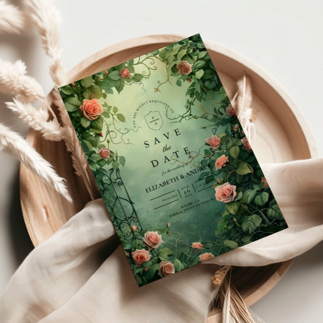 Enchanted Rose Garden Gate Wedding Save The Date (Von Creator hochgeladen)