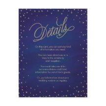 Enchanted Stars Blue & Gold Hochzeitskarte