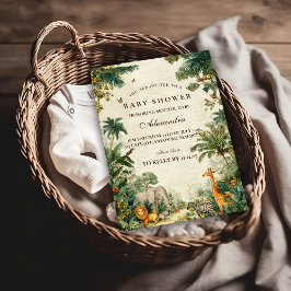 Enchanted Tropical Safari Baby Shower Einladung