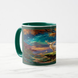 Enchanted White Stag Magical Forest Mug Tasse