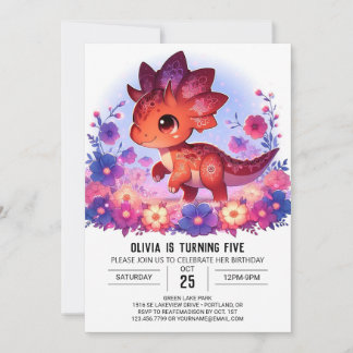 Enchanted Wild Dinosaur Digital Geburtstag Einladung