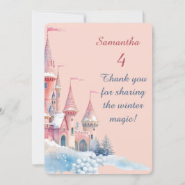 Enchanted Winter Castle Thank You Card, Princess Dankeskarte