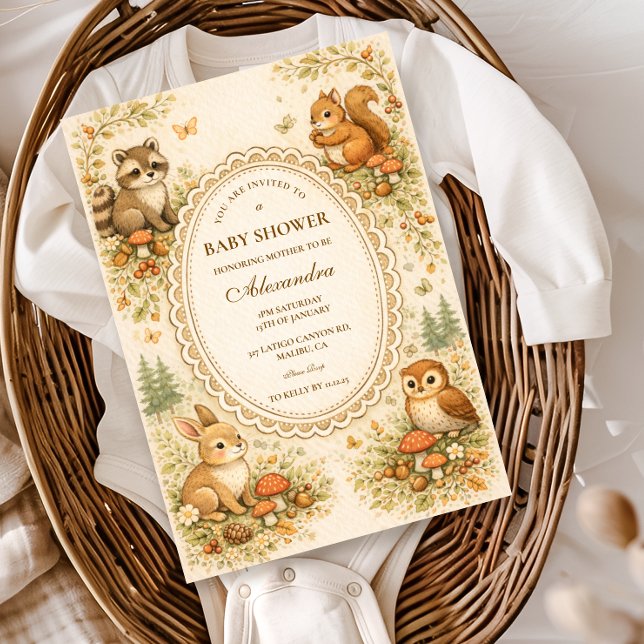 Enchanted Woodland Animals Baby Shower Einladung (Von Creator hochgeladen)
