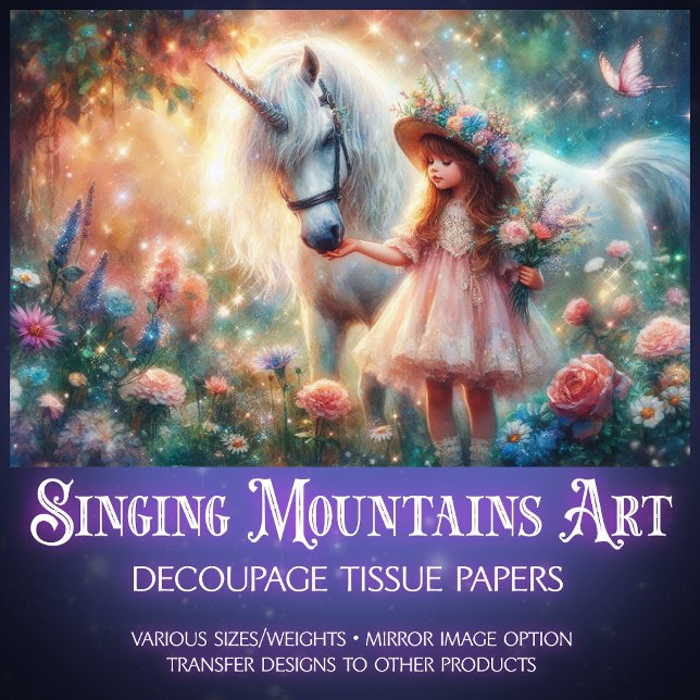 Enchanted Woodland Garden Unicorn Decoupage Seidenpapier (Von Creator hochgeladen)