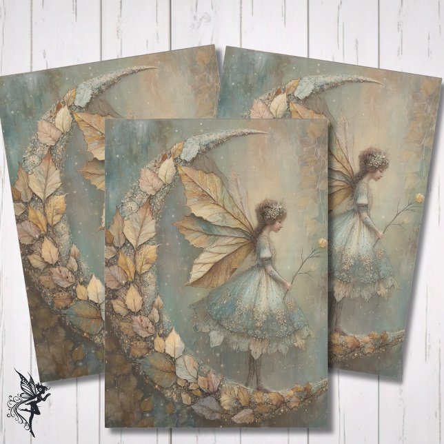 Enchanted Woodland Leaf Fairy Watercolor Fantasy Seidenpapier (Von Creator hochgeladen)