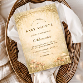 Enchanted Woodland Mushroom Baby Shower Einladung