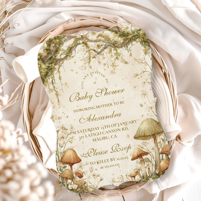 Enchanted Woodland Mushroom Baby Shower Einladung (Von Creator hochgeladen)