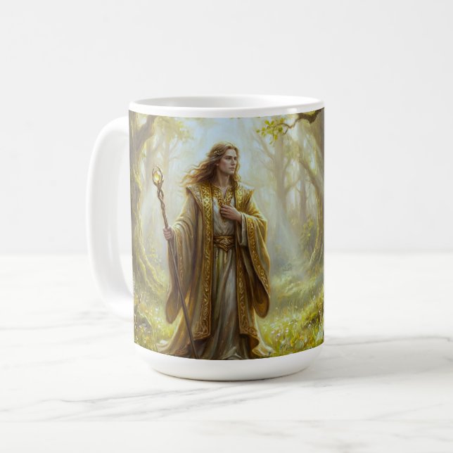  Enchanted Woodland Wizard Fantasy Art Kaffeetasse (Vorderseite Links)