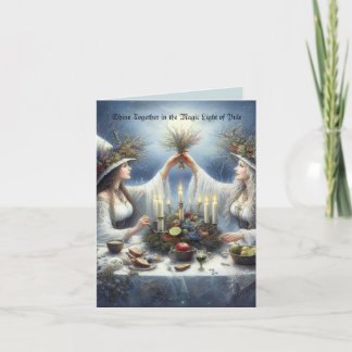 Enchanted Yule Celebration Flat Holiday Card Feiertagskarte