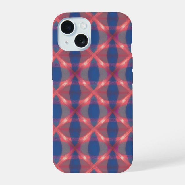 Enchanting Blue Plaid Phone Case iPhone 15 Hülle (Rückseite)