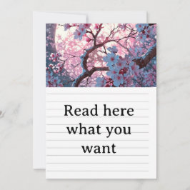 Enchanting Cherry Blossom & Full Moon Wedding Invi Einladung