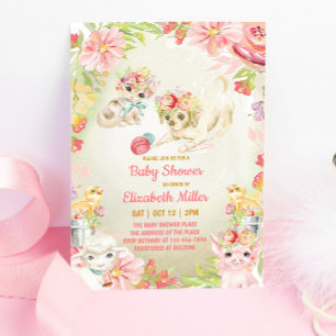 Enchanting Farm Animals Baby Shower Invitation Einladung