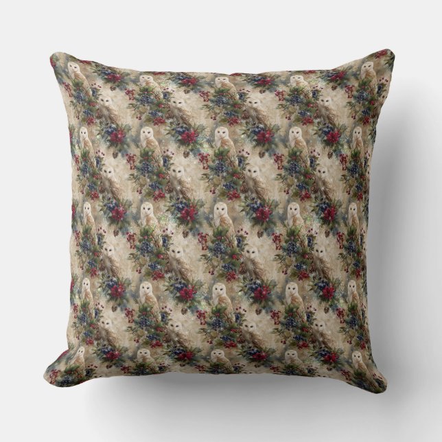 Enchanting Floral Owl Kissen (Vorderseite)