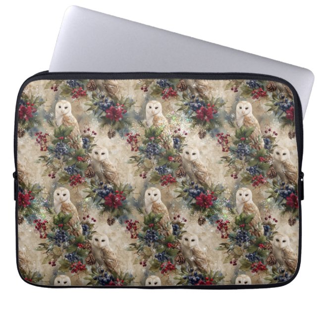 Enchanting Floral Owl Laptopschutzhülle (Vorderseite)