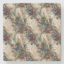Enchanting Floral Owl Steinuntersetzer