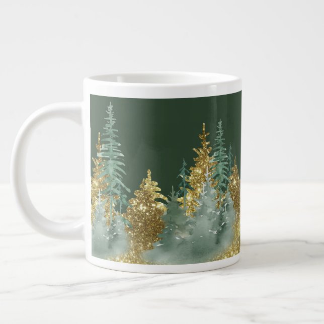 Enchanting Forest Holiday Pines  Jumbo-Tasse (Links)