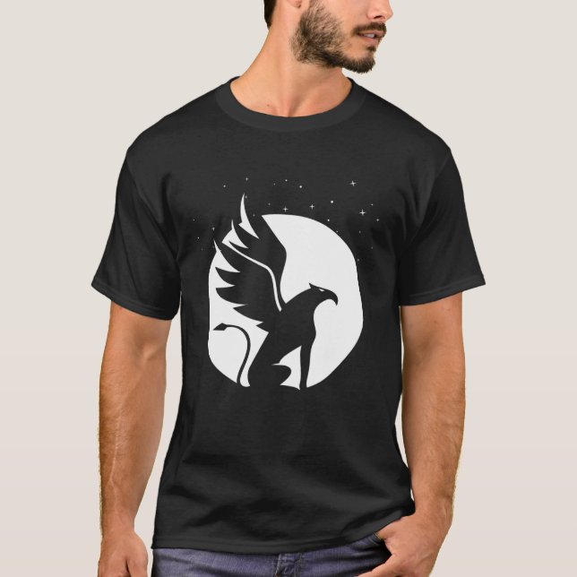 Enchanting Griffin graphic with Celestial Backdrop T-Shirt (Vorderseite)