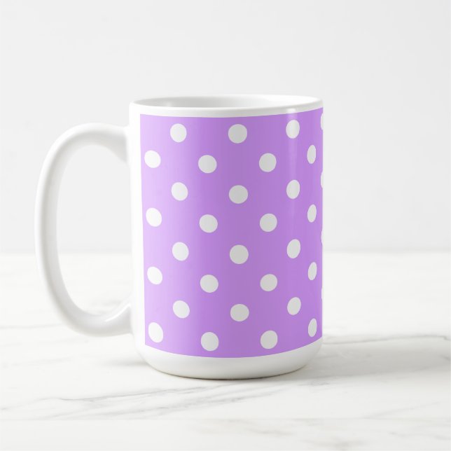 Enchanting Lavender And White Polka Dots Kaffeetasse (Links)