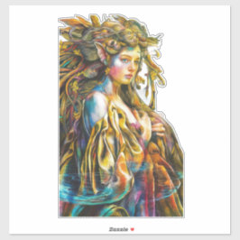 Enchanting Naiad Portrait Vinyl Sticker