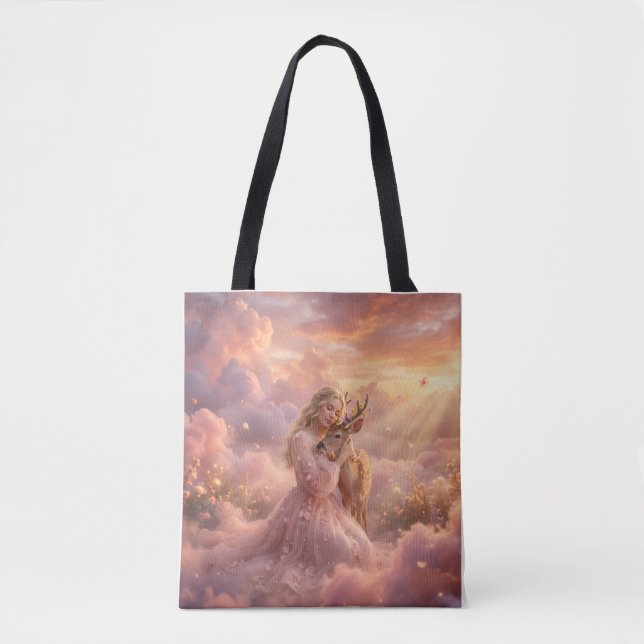 Enchanting Princess & Deer Tote Bag (Vorderseite)