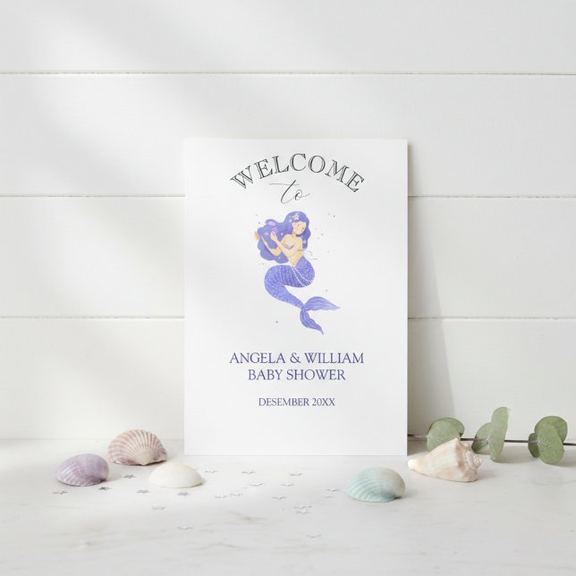Enchanting Purple Mermaid Baby Shower Invitation Einladung (Von Creator hochgeladen)