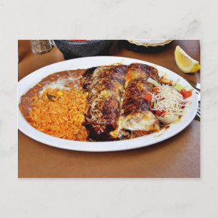 Enchiladas-Reis-Bohnen Postkarte
