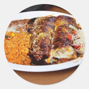 Enchiladas-Reis-Bohnen Runder Aufkleber