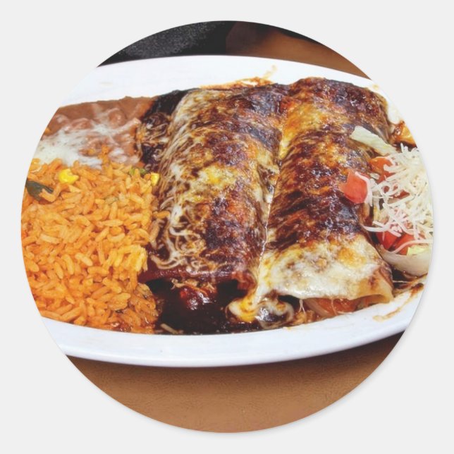 Enchiladas Rice Beans Runder Aufkleber (Vorderseite)