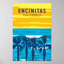 Encinitas California Reisen Vintag Poster