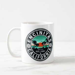 Encinitas California Retro Sunset Souvenirs 80er Kaffeetasse