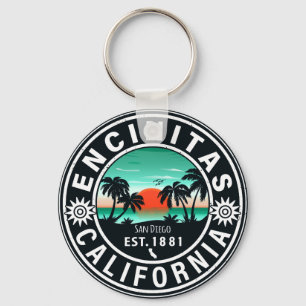 Encinitas California Retro Sunset Souvenirs 80er Schlüsselanhänger