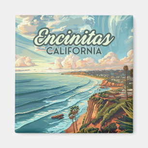 Encinitas California San Diego Beach Vintag Magnet