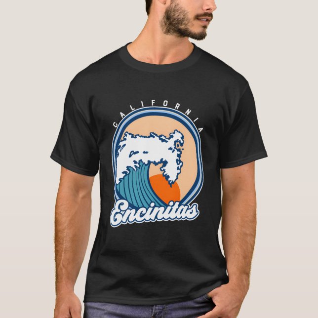 Encinitas California Surf Wave T-Shirt (Vorderseite)
